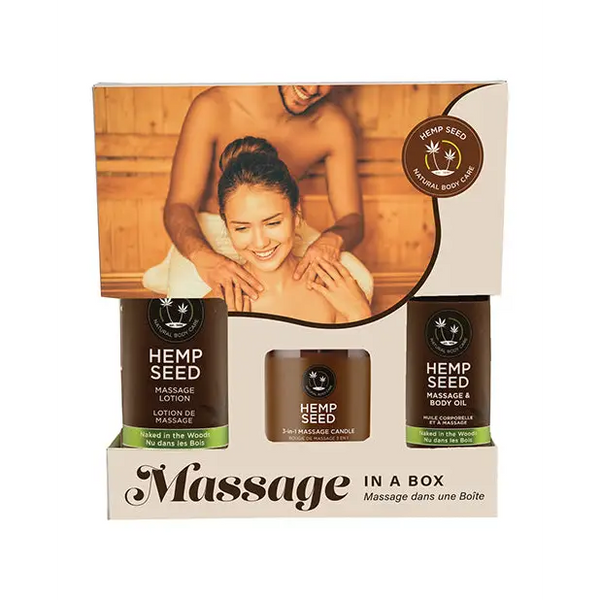 Earthly Body Hemp Seed Massage in a Box - Asst. Naked in the Woods - Setting The Mood