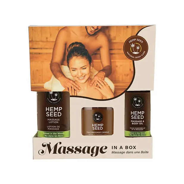 Earthly Body Hemp Seed Massage in a Box - Asst. Naked in the Woods - Setting The Mood