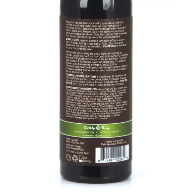 Earthly Body Hemp Seed Massage Lotion - 2 oz Guavalava - Massage Products