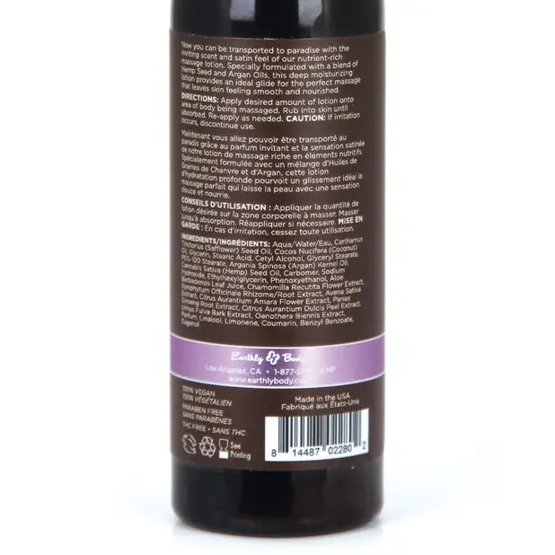 Earthly Body Hemp Seed Massage Lotion - 2 oz Lavender - Massage Products