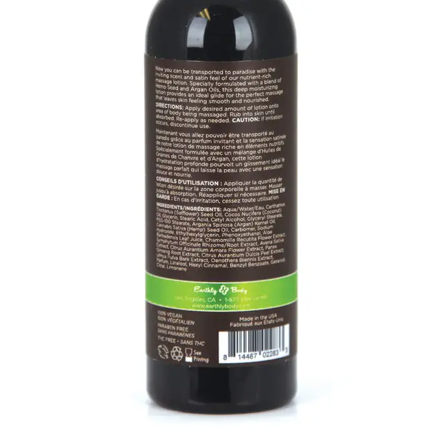 Earthly Body Hemp Seed Massage Lotion - 2 oz Naked in the Woods - Massage Products