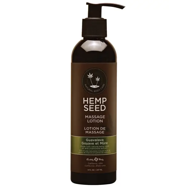 Earthly Body Hemp Seed Massage Lotion - 8 oz Guavalava - Massage Products