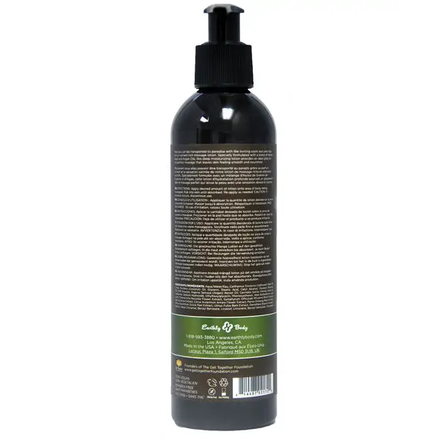 Earthly Body Hemp Seed Massage Lotion - 8 oz Naked in the Woods - Massage Products