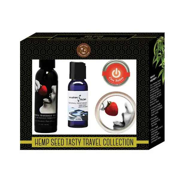 Earthly Body Hemp Seed Tasty Travel Collection - Strawberry - Setting The Mood