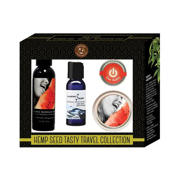 Earthly Body Hemp Seed Tasty Travel Collection - Watermelon - Setting The Mood
