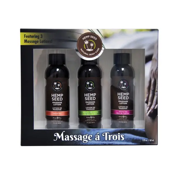 Earthly Body Massage Lotion Trio - 2 oz Isle Skinny & Naked - Setting The Mood