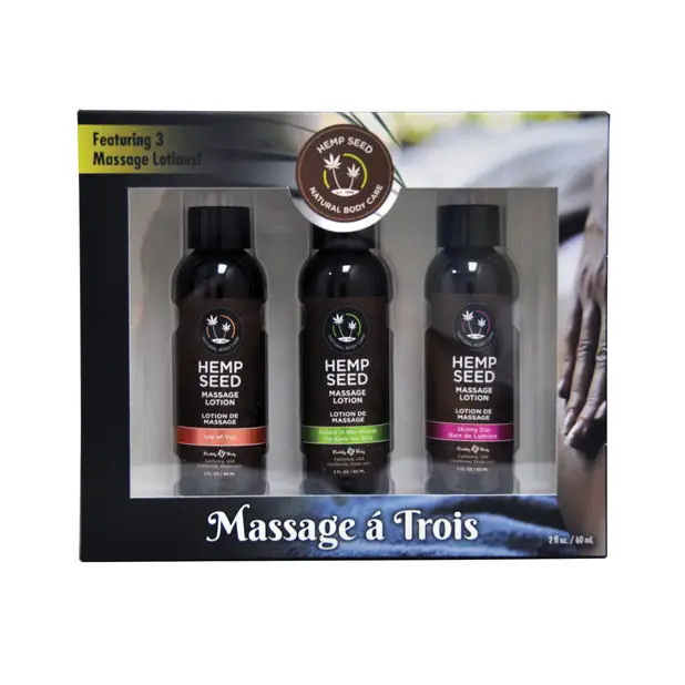 Earthly Body Massage Lotion Trio - 2 oz Isle Skinny & Naked - Setting The Mood