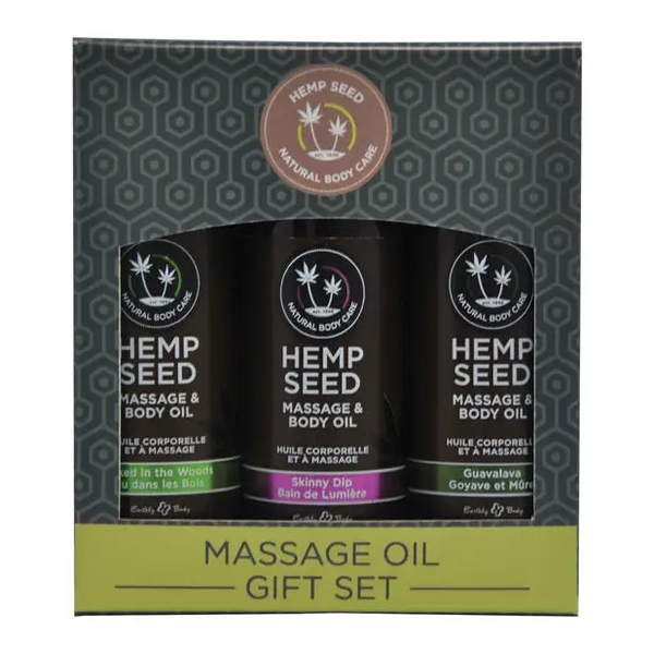 Earthly Body Massage Oil Gift Set - 2 oz Skinny Dip Naked in the Woods & Guavalava - Massage Products