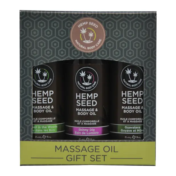 Earthly Body Massage Oil Gift Set - 2 oz Skinny Dip Naked in the Woods & Guavalava - Massage Products