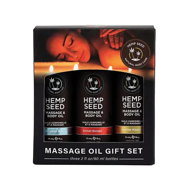 Earthly Body Summer 2023 Massage Oil Gift Set - 2 oz Asst. Scents - Setting The Mood