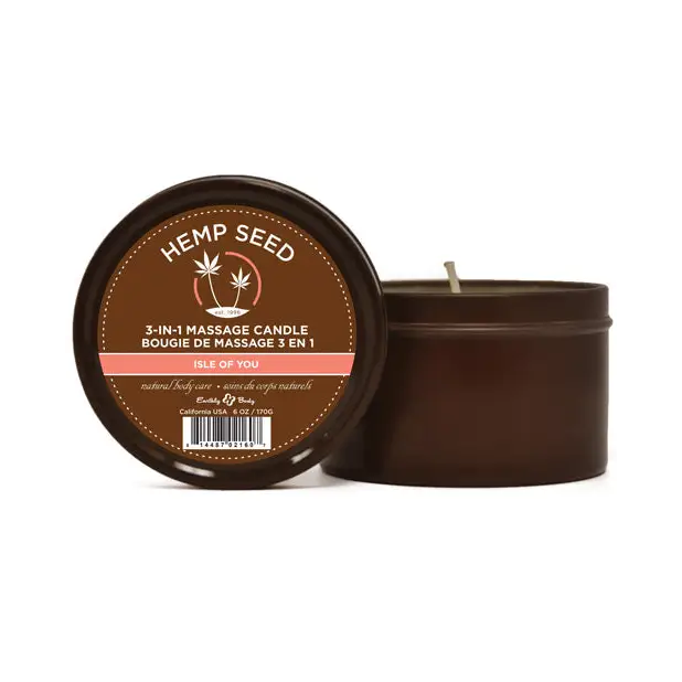 Earthly Body Suntouched Hemp Candle - 6 oz Round Tin Isle - Setting The Mood