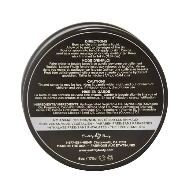 Earthly Body Suntouched Hemp Candle - 6 oz Round Tin Isle - Setting The Mood
