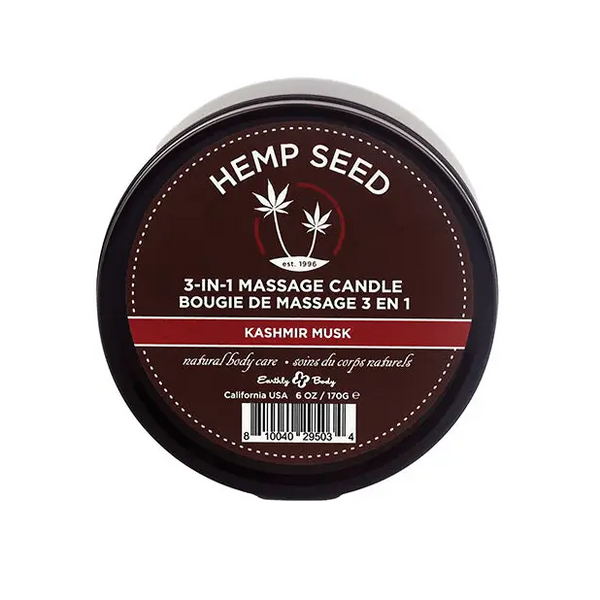 Earthly Body Suntouched Hemp Candle - 6 oz Round Tin Kashmir Musk - Setting The Mood
