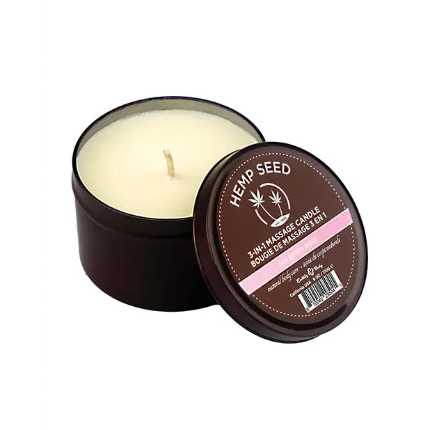 Earthly Body Suntouched Hemp Candle - 6 oz Round Tin Zen Berry Rose - Setting The Mood