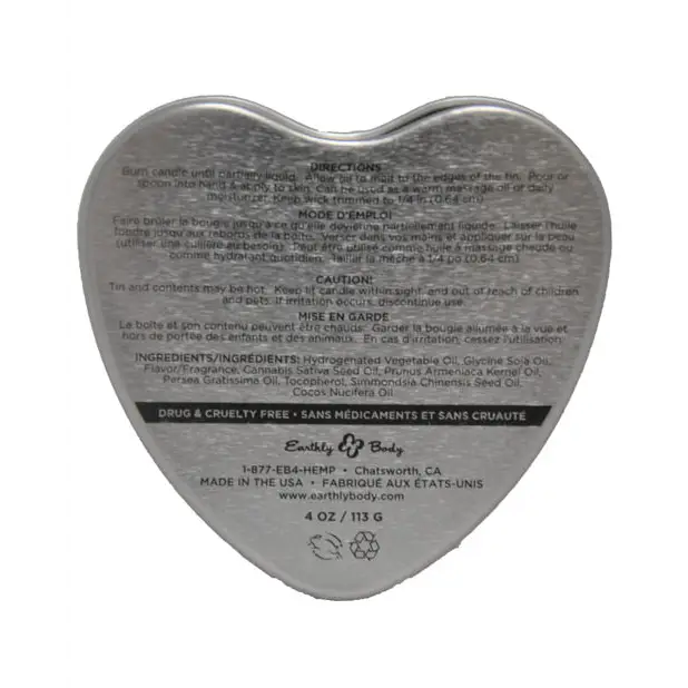 Earthly Body Suntouched Hemp Edible Candle - 4.7 oz Heart Tin Pineapple - Setting The Mood