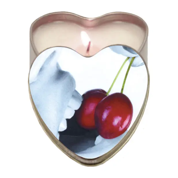 Earthly Body Suntouched Hemp Edible Candle - 4.7 oz Heart Tin Cherry - Setting The Mood