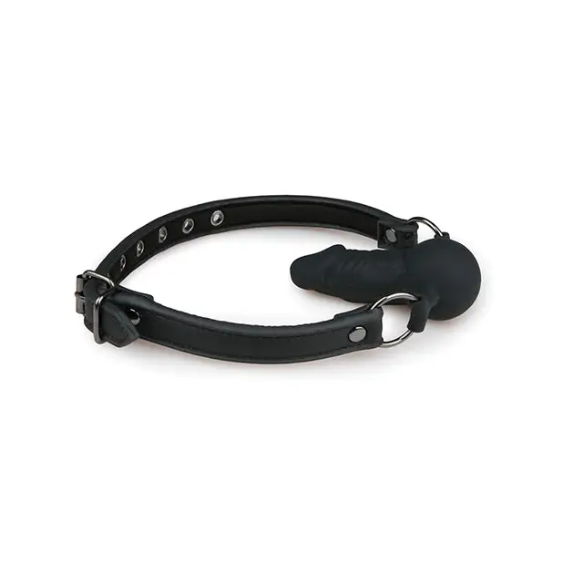 Easy Toys Ball Gag w/Silicone Dong - Black - Bondage Blindfolds & Restraints