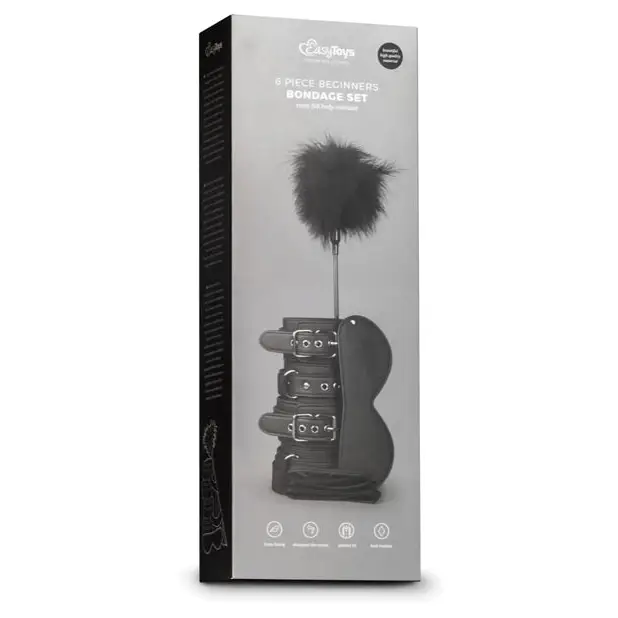 Easy Toys Beginners 6 Piece Beginners Bondage Set - Black - Bondage Blindfolds & Restraints