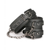 Easy Toys Faux Leather Collar w/Handcuffs - Black - Bondage Blindfolds & Restraints