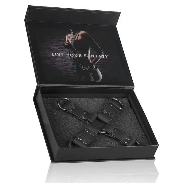 Easy Toys Faux Leather Hogtie - Black - Bondage Blindfolds & Restraints