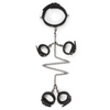 Easy Toys Fetish Set w/Collar Ankle & Wrist Cuffs - Black - Bondage Blindfolds & Restraints