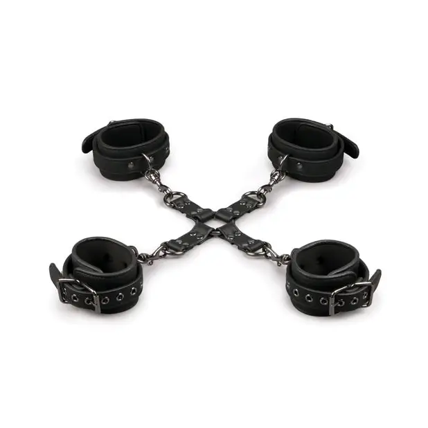 Easy Toys Hogtie w/Hand & Anklecuffs - Black - Bondage Blindfolds & Restraints