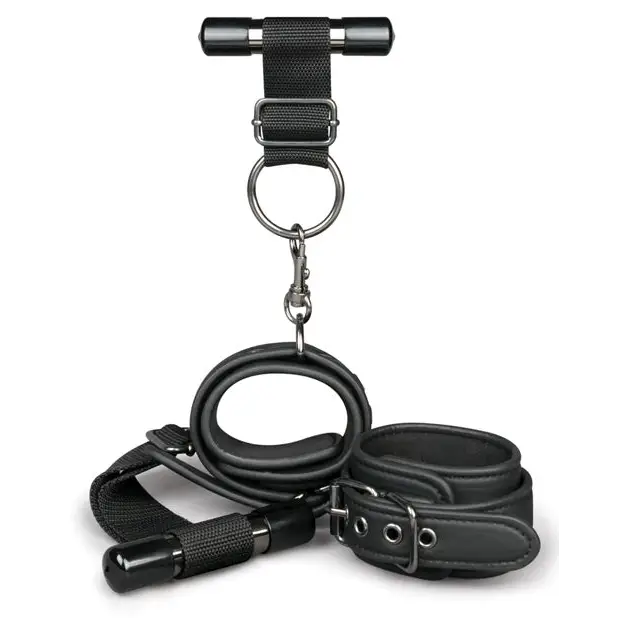Easy Toys Over The Door Wrist Cuffs - Black - Bondage Blindfolds & Restraints