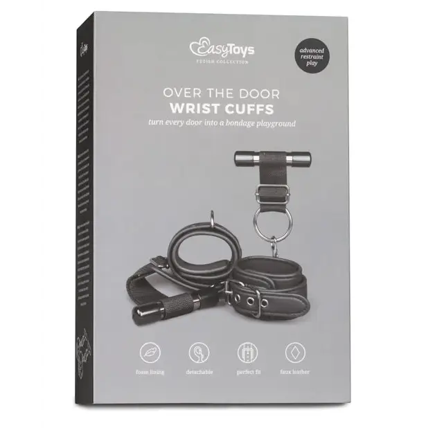 Easy Toys Over The Door Wrist Cuffs - Black - Bondage Blindfolds & Restraints