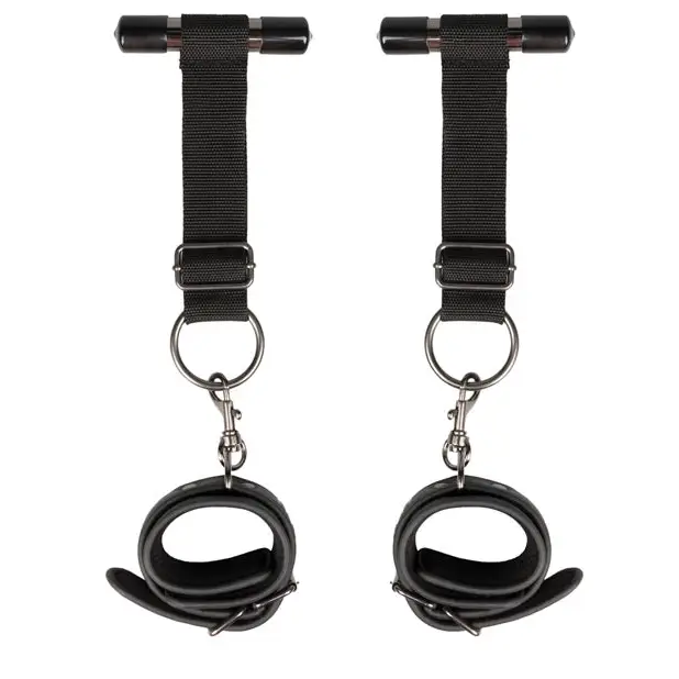 Easy Toys Over The Door Wrist Cuffs - Black - Bondage Blindfolds & Restraints