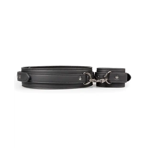 Easy Toys Thigh & Wrist Cuff Set - Black - Bondage Blindfolds & Restraints