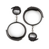 Easy Toys Thigh & Wrist Cuff Set - Black - Bondage Blindfolds & Restraints
