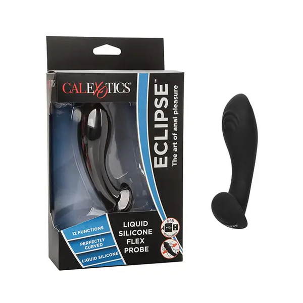 Eclipse Liquid Silicone Flex Probe - Black - Anal Products