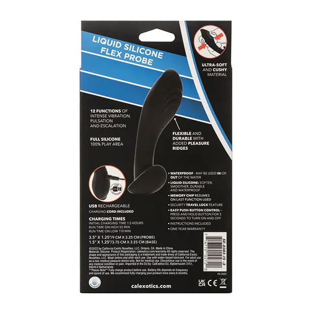 Eclipse Liquid Silicone Flex Probe - Black - Anal Products