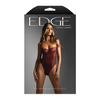 Edge Crotchless Underwire Mesh Teddy w/ Strappy Open Back - Burgundy L/XL - Lingerie - Packaged