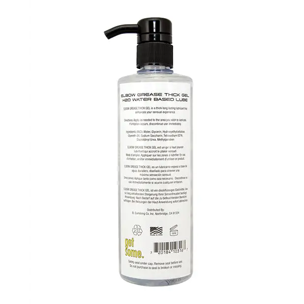 Elbow Grease H2O Classic/Thick Gel - 16 oz Pump