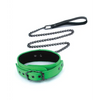 Electra Collar & Leash - Green - Bondage Blindfolds & Restraints