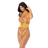 Elisabeth Unlined Underwire Embroidered Teddy - Yellow MD - Lingerie - Hanging