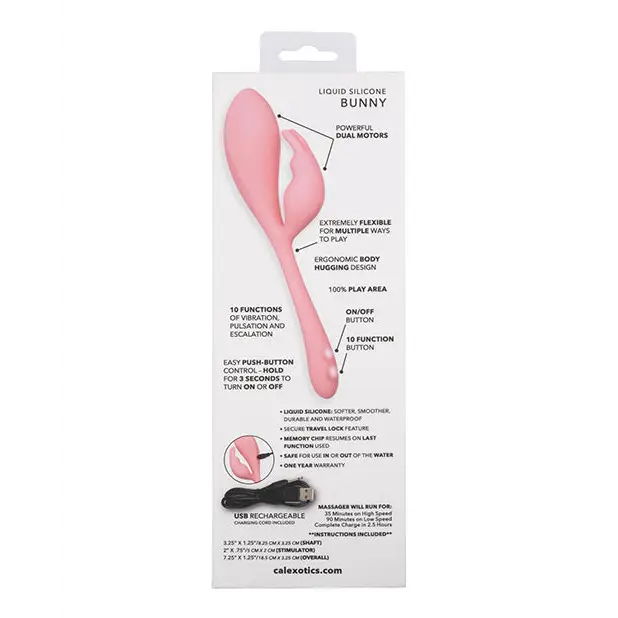 Elle Liquid Silicone Bunny - Pink - Vibrators