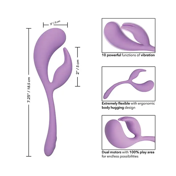 Elle Liquid Silicone Dual Flicker - Purple - Vibrators