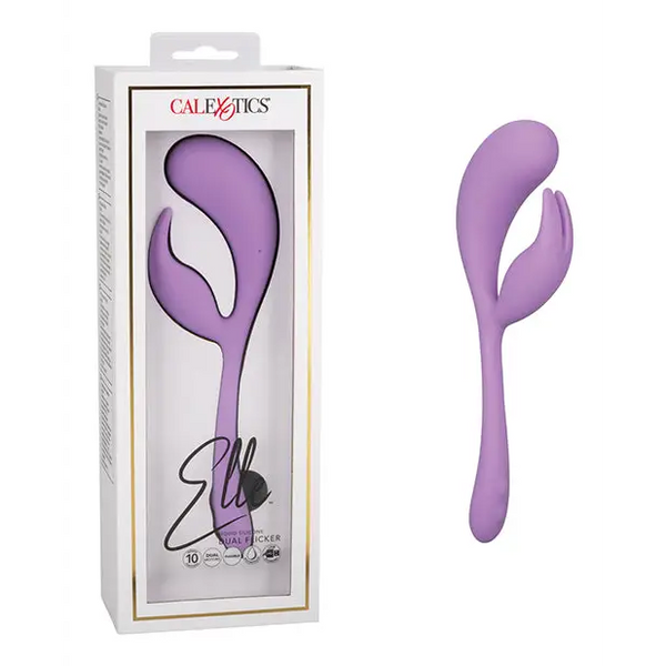 Elle Liquid Silicone Dual Flicker - Purple - Vibrators
