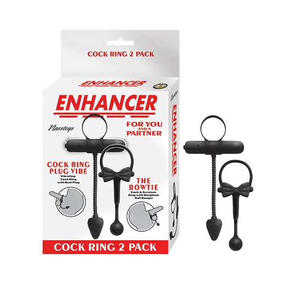 Enhancer Cockring 2 Pack - Black - Penis Enhancement
