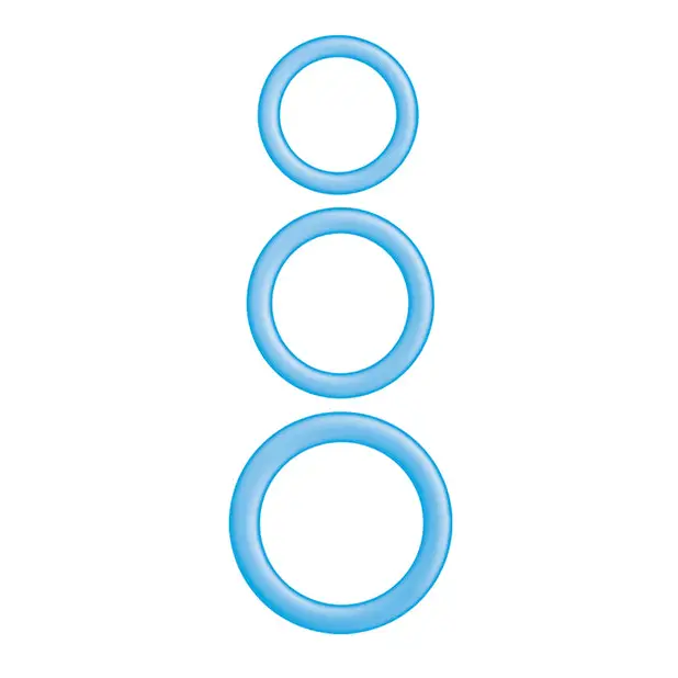 Enhancer Silicone Cockrings - Glow in the Dark Blue - Penis Enhancement