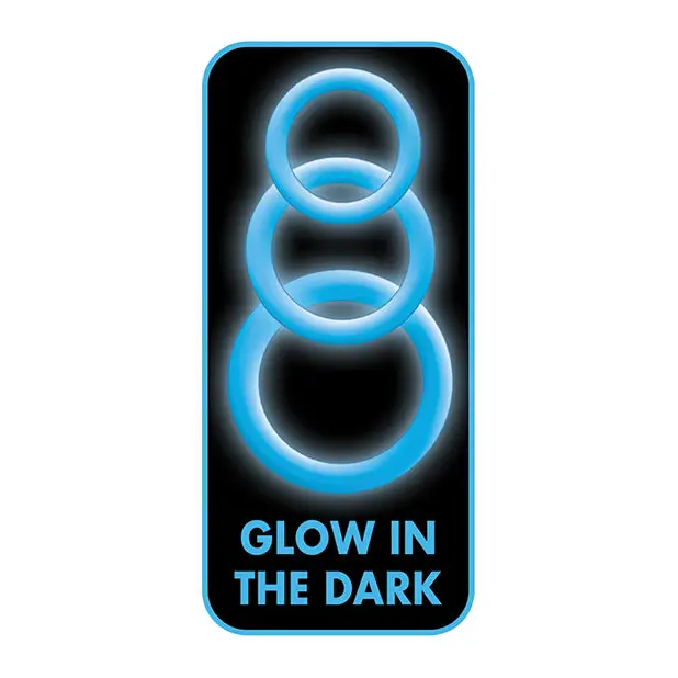 Enhancer Silicone Cockrings - Glow in the Dark Blue - Penis Enhancement