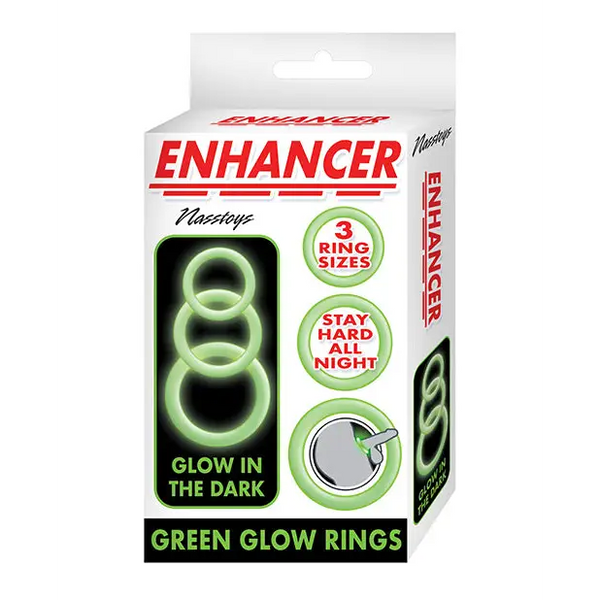 Enhancer Silicone Cockrings - Glow in the Dark Green - Penis Enhancement