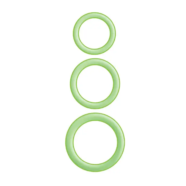 Enhancer Silicone Cockrings - Glow in the Dark Green - Penis Enhancement