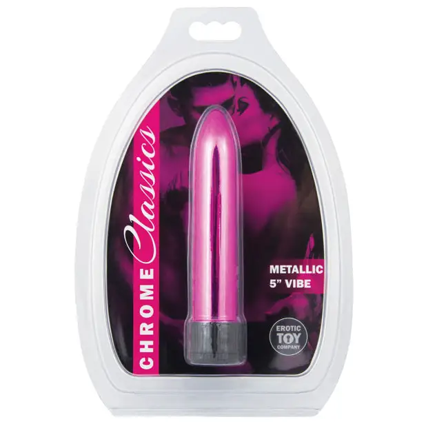 Erotic Toy Company Chrome Classics 5’’ Vibe - Pink - Vibrators