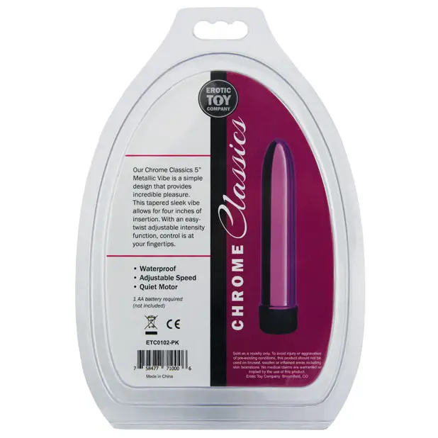 Erotic Toy Company Chrome Classics 5’’ Vibe - Pink - Vibrators