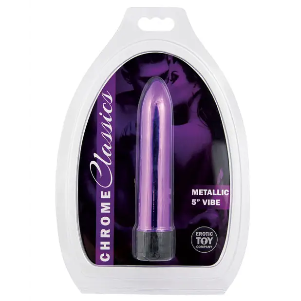 Erotic Toy Company Chrome Classics 5’’ Vibe - Purple - Vibrators