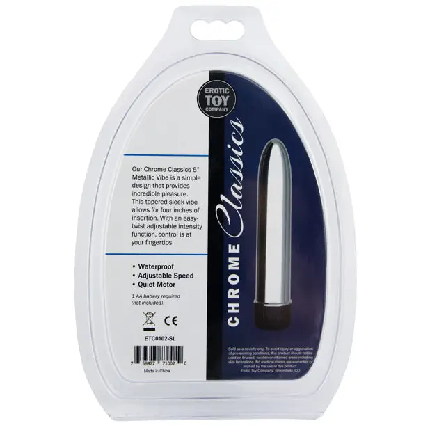 Erotic Toy Company Chrome Classics 5’’ Vibe - Silver - Vibrators