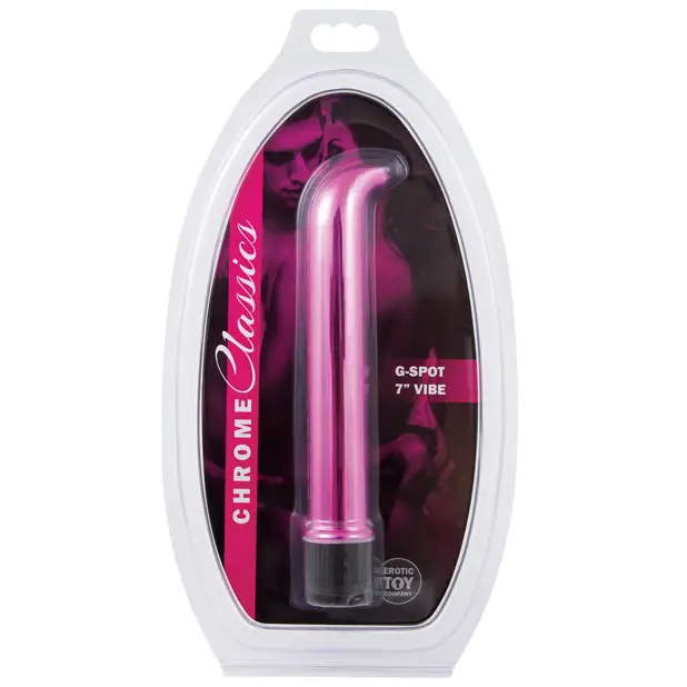Erotic Toy Company Chrome Classics 7’’ G Spot Vibe - Pink - Vibrators